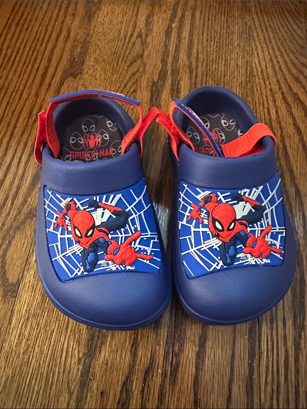 Marvel Spider-Man Blue and Red Kids Sandals with Web Graphic